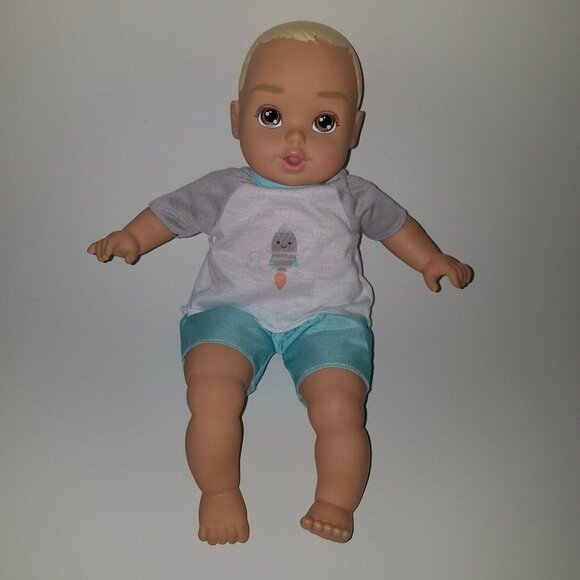 Perfectly Cute My Sweet Baby 14" Boy Baby Doll Blonde Hair Brown Eyes Outfit - Picture 1 of 10